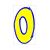 NUMMER -0- GELB - BLAU 9cm