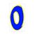 NUMMER -0- BLAU - GELB 9cm